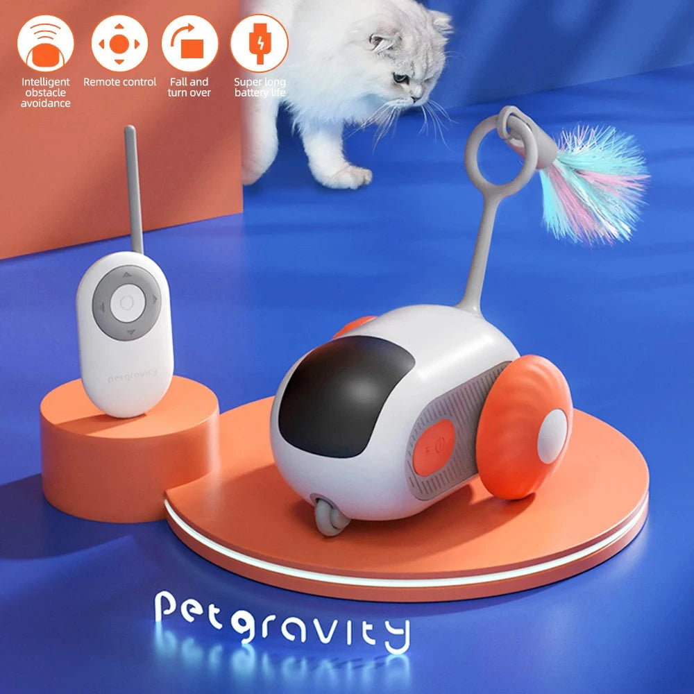 Interactive Remote-Controlled Toy Car for Cats and Dogs