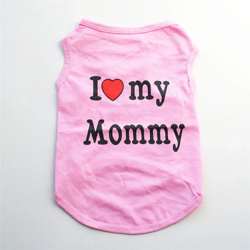 I Love Mommy & Daddy Cat Vest Tee Shirt for Kittens