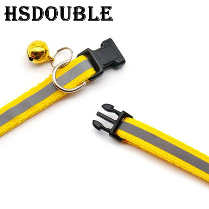 Adjustable Reflective Collars with Bells for Cats and Small Dogs