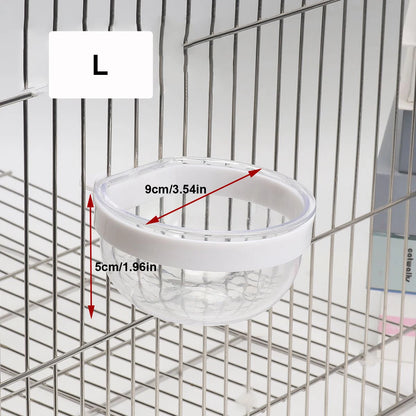 Detachable Transparent Parrot Feeding Bowl and Water Cup