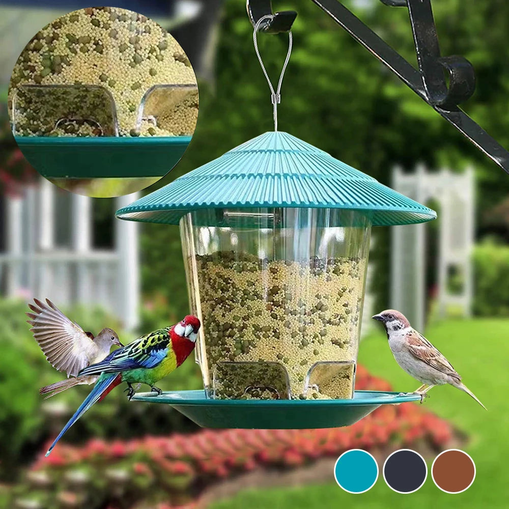 Transparent Window Bird Feeder for Nuts and Seeds
