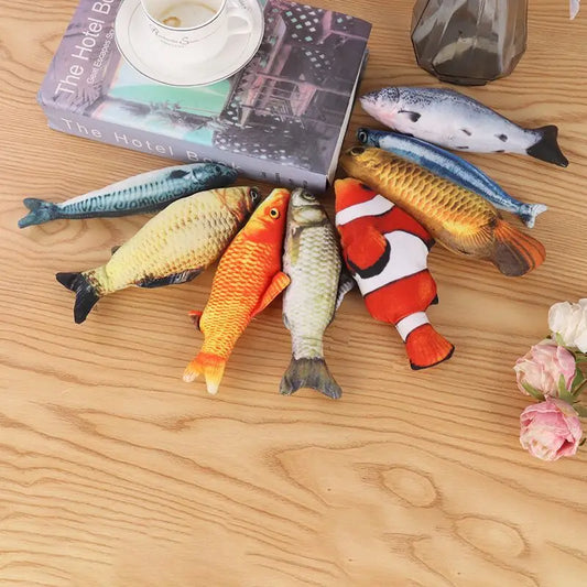 Plush 3D Fish Cat Toy with Catnip for Interactive Play