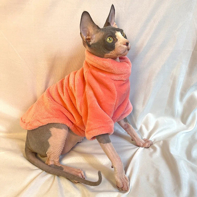 Warm Turtleneck Sweater for Sphynx Cats and Small Dogs