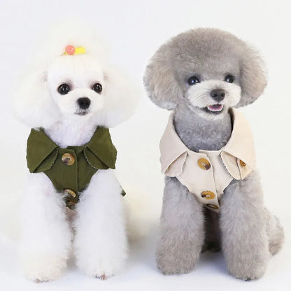 Short Sleeve Green Dog Coat for Small Breeds like Yorkies and Chihuahuas