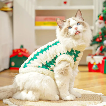 Festive Cat and Dog Clothes for Winter Celebrations