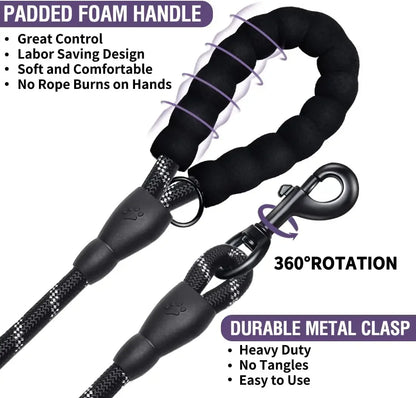 Reflective Dog Leash for All Sizes - Durable & Safe