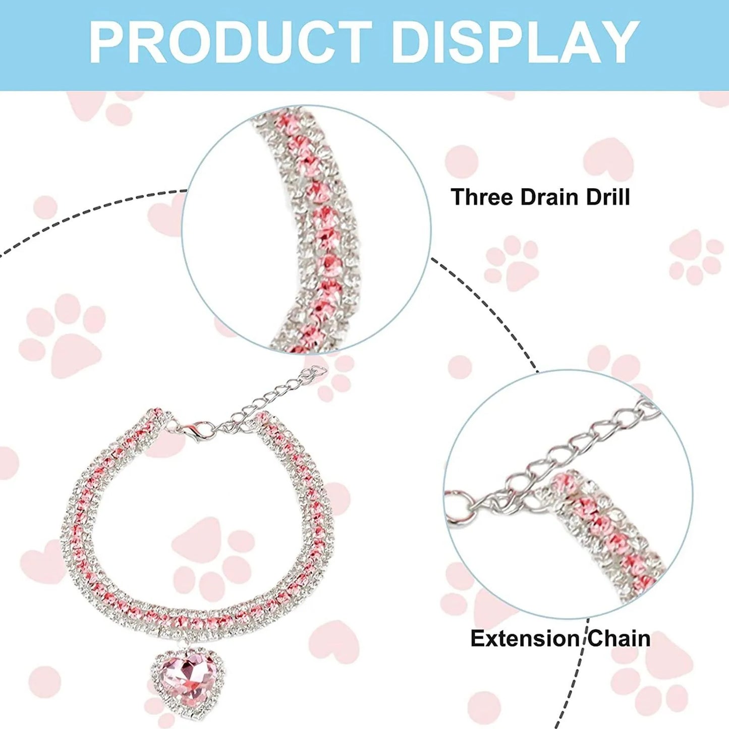 Rhinestone Crystal Pet Collar for Dogs and Cats