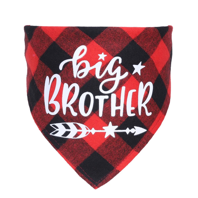 Big Brother Plaid Dog Bandana for Pregnancy Announcements