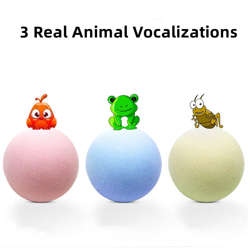 Plush Self-Healing Cat Teaser Balls with Sound Effects