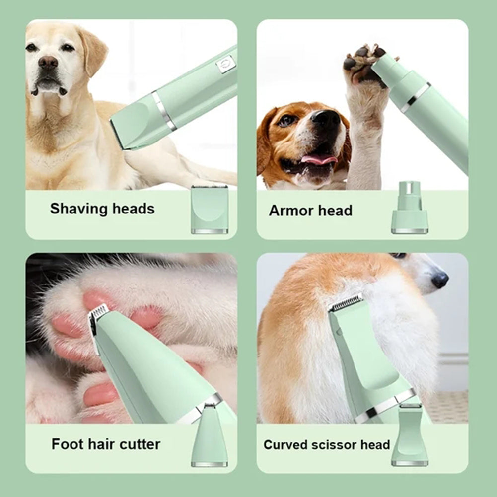 4-in-1 Rechargeable Pet Grooming Clipper Set for Dogs and Cats