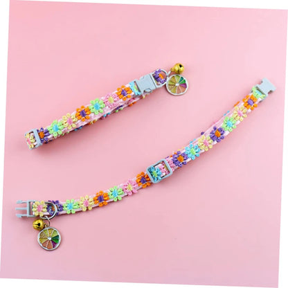 Colorful Adjustable Pet Collar with Bell for Dogs and Cats