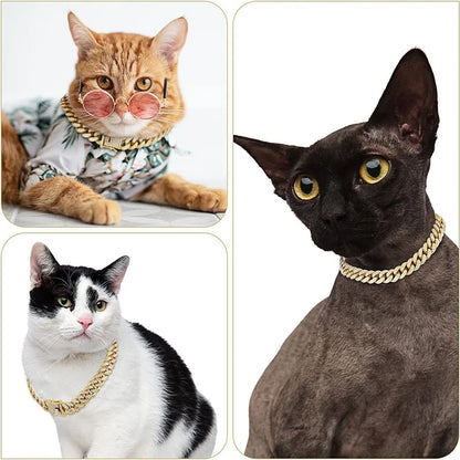 Gold Metal Dog Chain Collar for Small to Large Pets