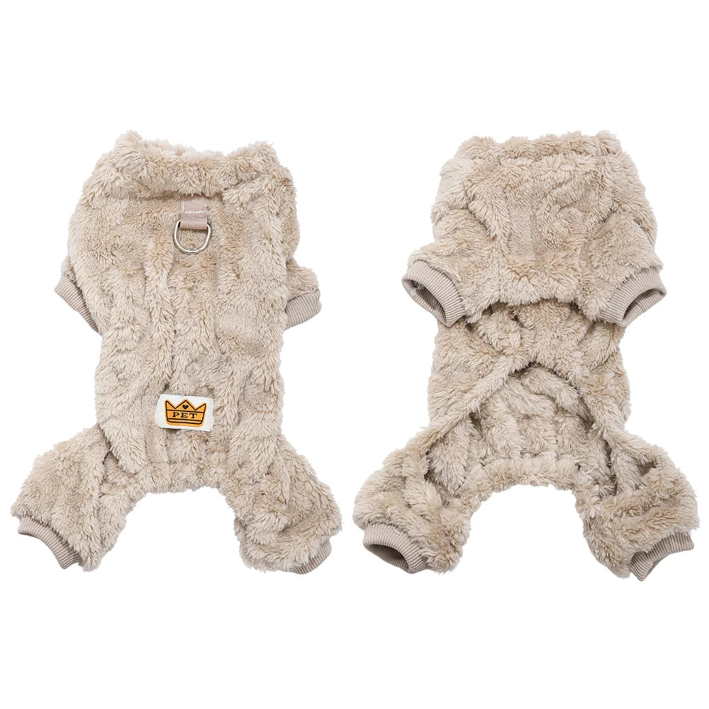 Soft Fleece Jumpsuit for Small Medium Dogs and Cats