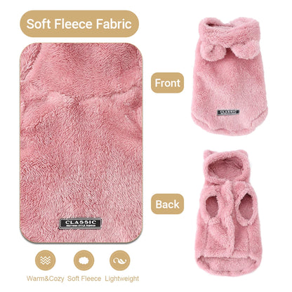 Fleece Hoodie for Small Dogs and Cats - Warm Winter Coat
