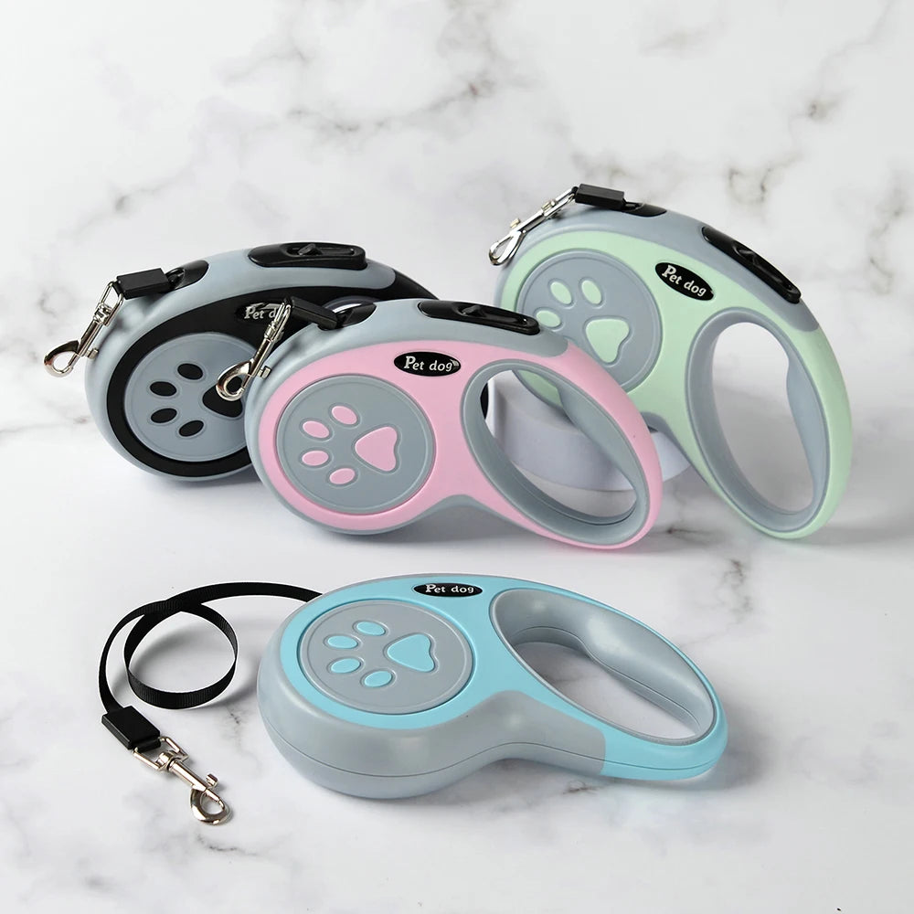 Automatic Retractable Dog Leash with Nylon Rope and Harness