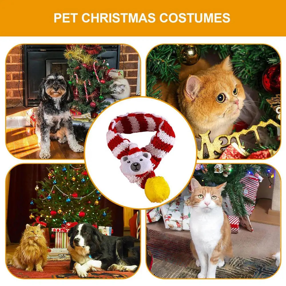 Adjustable Christmas Hat and Scarf for Dogs Up to 20kg