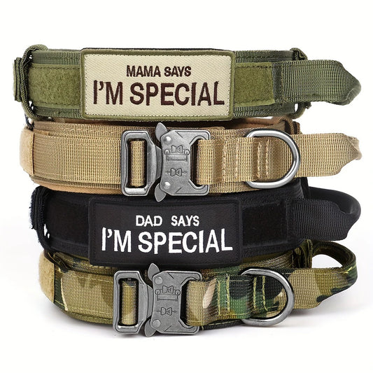 Tactical Dog Collar with Handle for Medium and Large Dogs