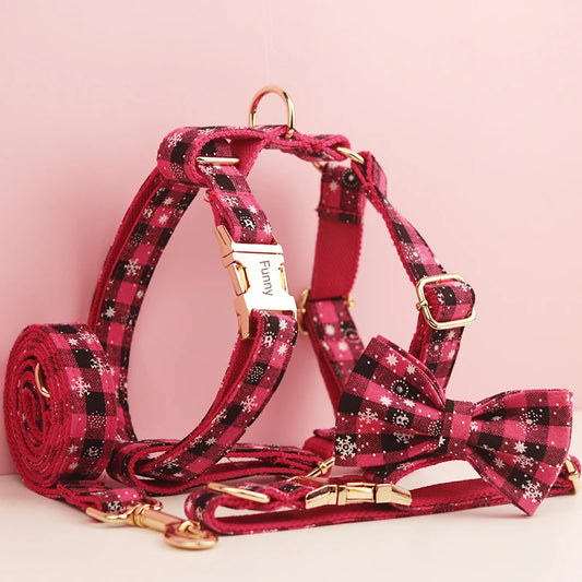 Dog Holiday Gift Set: Vest, Collar, Rope & Bow for Pets