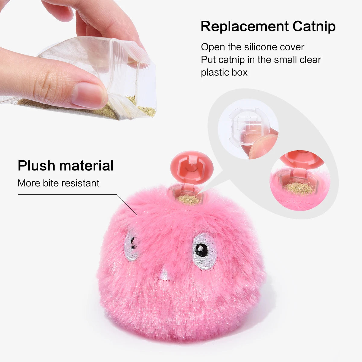 Electric Catnip Squeak Toy Ball for Interactive Play