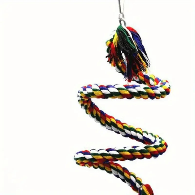 Hanging Braided Rope Bird Toy for Parrots and Small Birds
