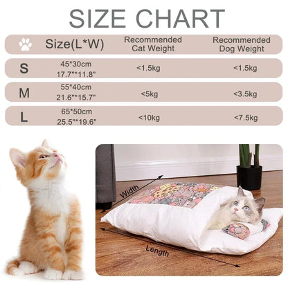 Kawaii Cozy Removable Cat Bed House for Adult Cats and Dogs