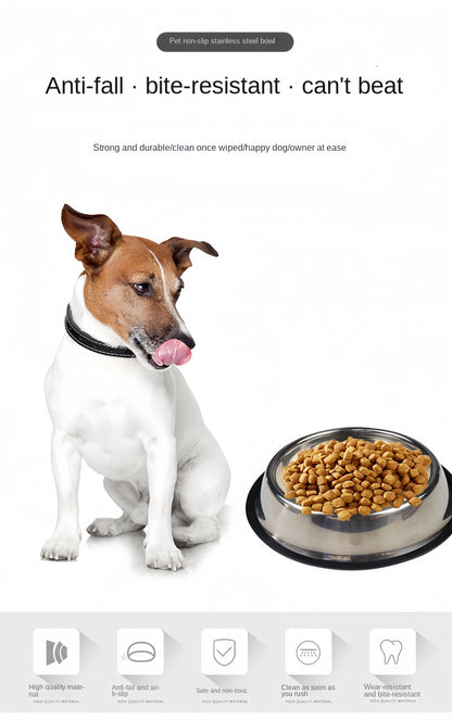 Stainless Steel Pet Feeding Bowl for Dogs and Cats - 6 Sizes