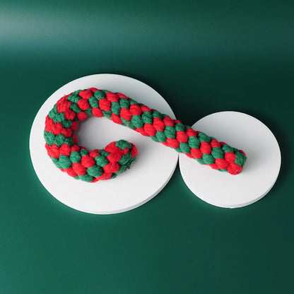 Christmas Cotton Rope Dog Toy Set - Bite-Resistant & Interactive