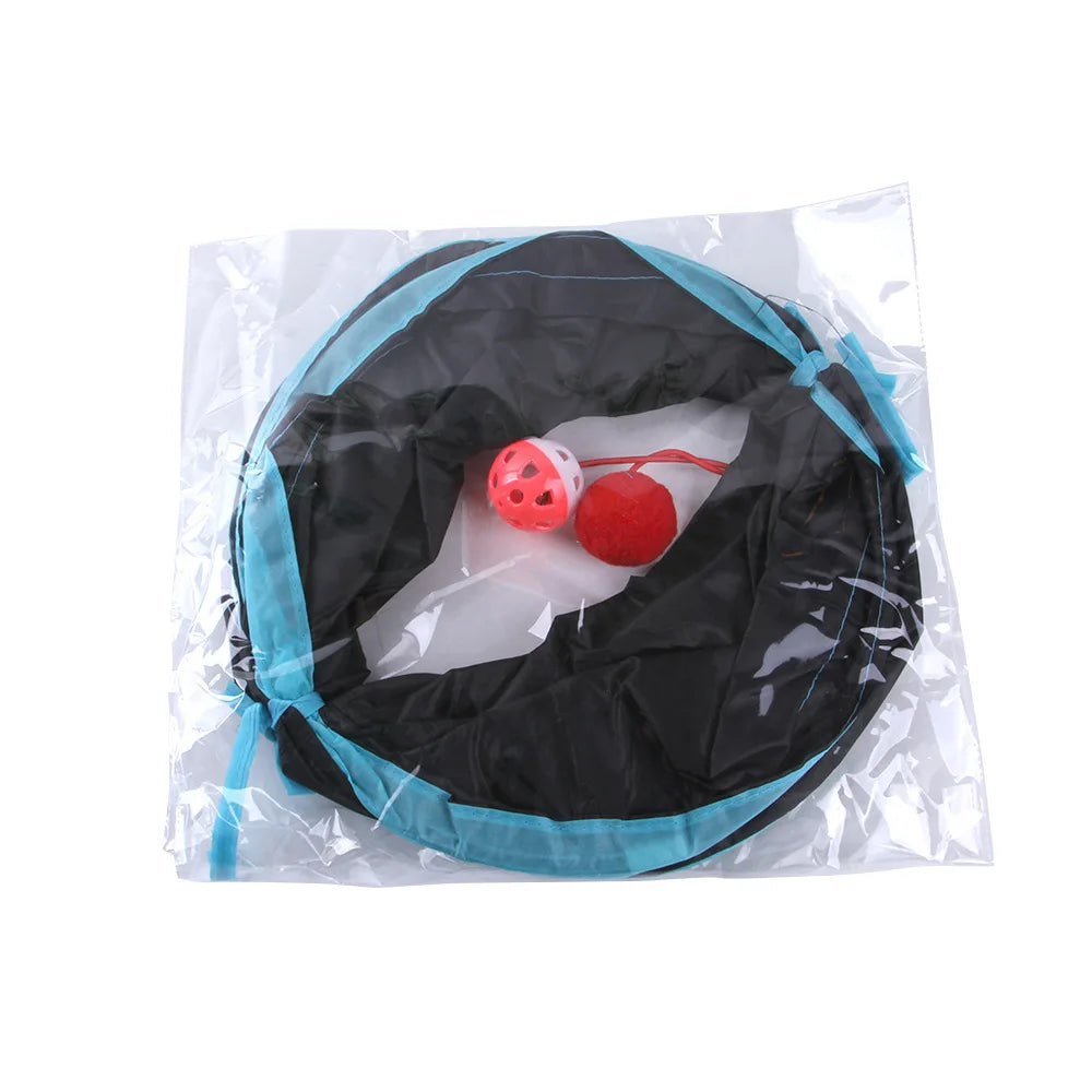 Foldable Cat Tunnel Toy - Breathable Indoor Play for Cats
