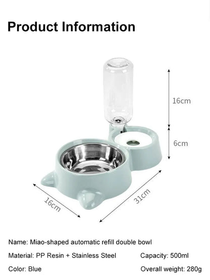Automatic Pet Water and Food Bowl Fountain for Cats and Dogs