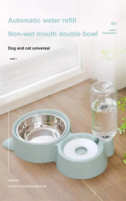 Automatic Pet Water and Food Bowl Fountain for Cats and Dogs