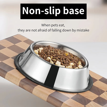 Stainless Steel Pet Feeding Bowl for Dogs and Cats - 6 Sizes