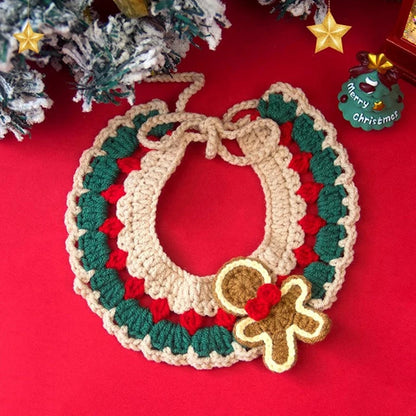 Christmas Cat Bow Tie Collar Scarf for Festive Pet Style