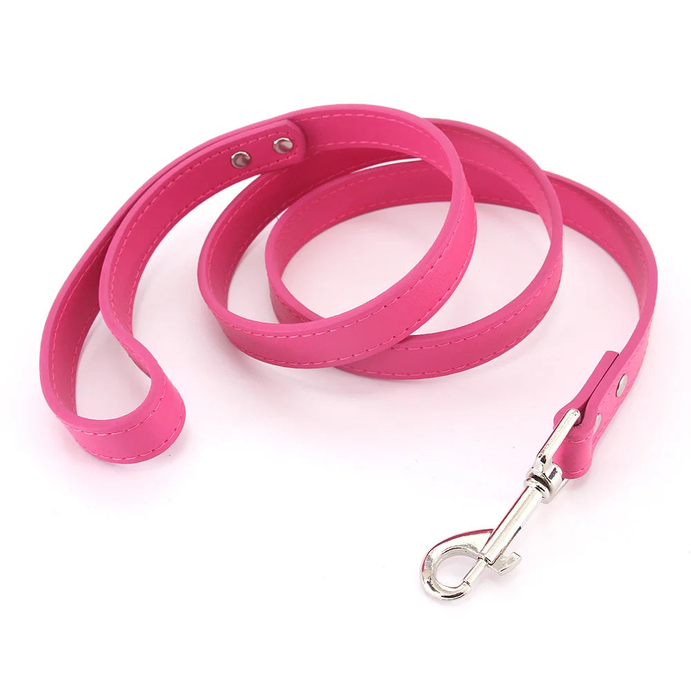 Colorful Leather Leashes for Small to Large Dogs and Cats