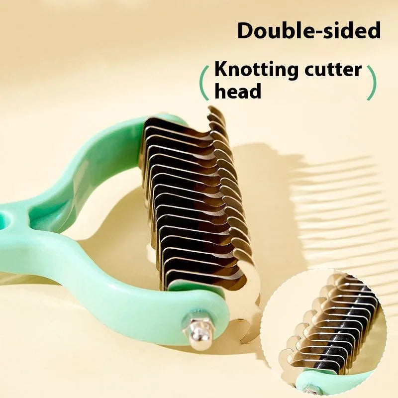 Double-Sided Stainless Steel Pet Grooming Brush for Cats & Dogs