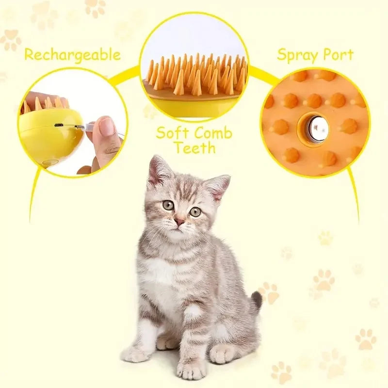 3-in-1 Electric Pet Grooming Brush with Spray for Dogs and Cats