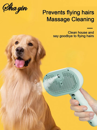 Steam Spray Grooming Brush for Dogs