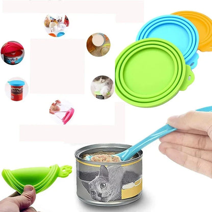Reusable Silicone Pet Food Can Covers for Dogs and Cats