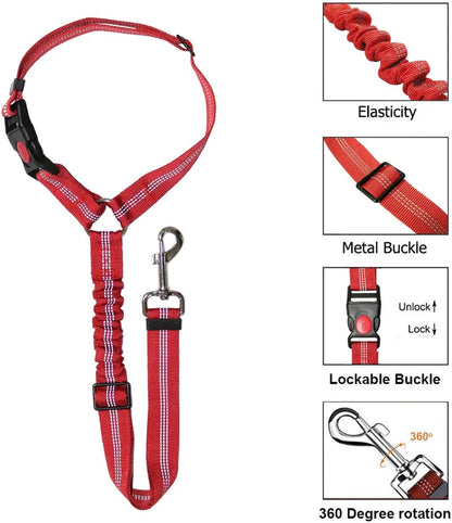Adjustable Dog Harness and Car Seat Belt for Pets