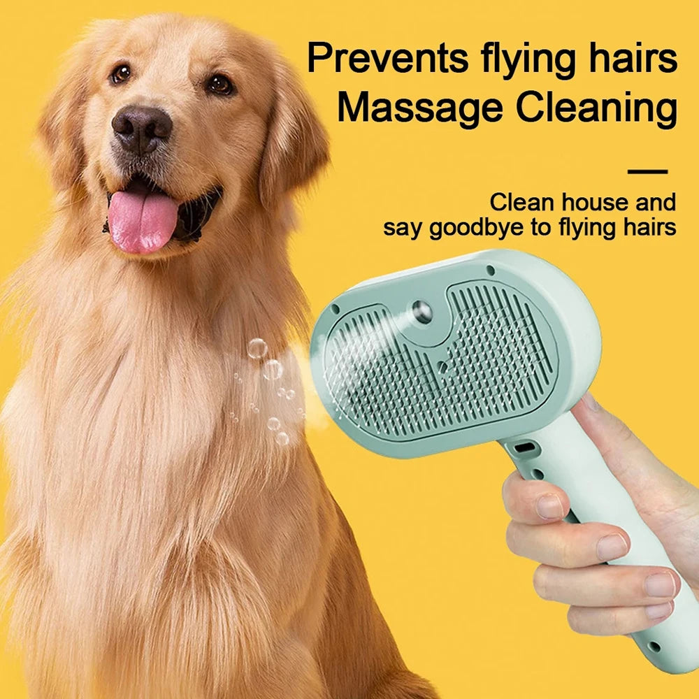 Steam Spray Grooming Brush for Dogs