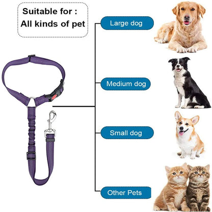 Adjustable Dog Harness and Car Seat Belt for Pets