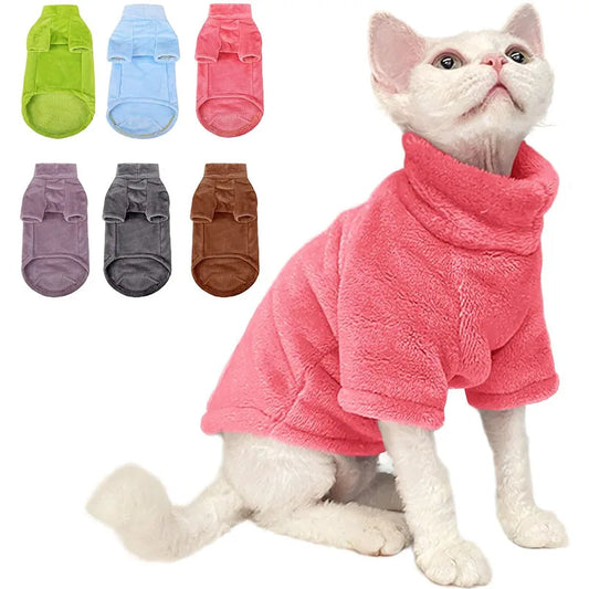 Warm Turtleneck Sweater for Sphynx Cats and Small Dogs