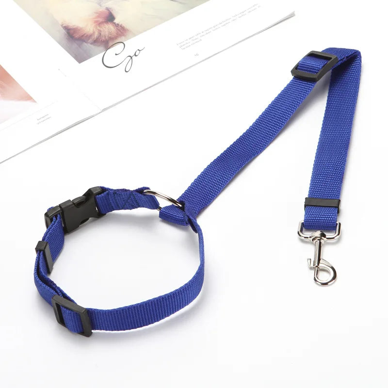 Adjustable Two-in-One Pet Car Seat Belt and Leash