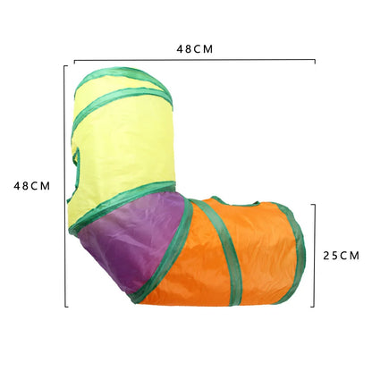 Foldable Cat Tunnel Toy - Breathable Indoor Play for Cats