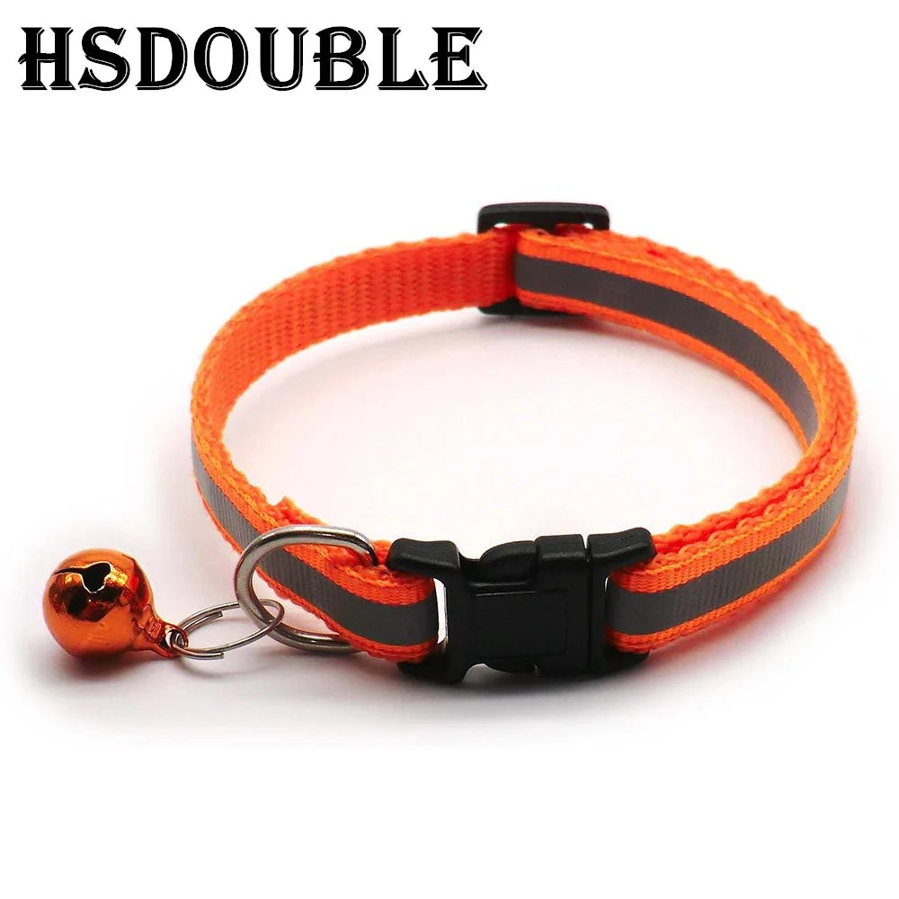 Adjustable Reflective Collars with Bells for Cats and Small Dogs