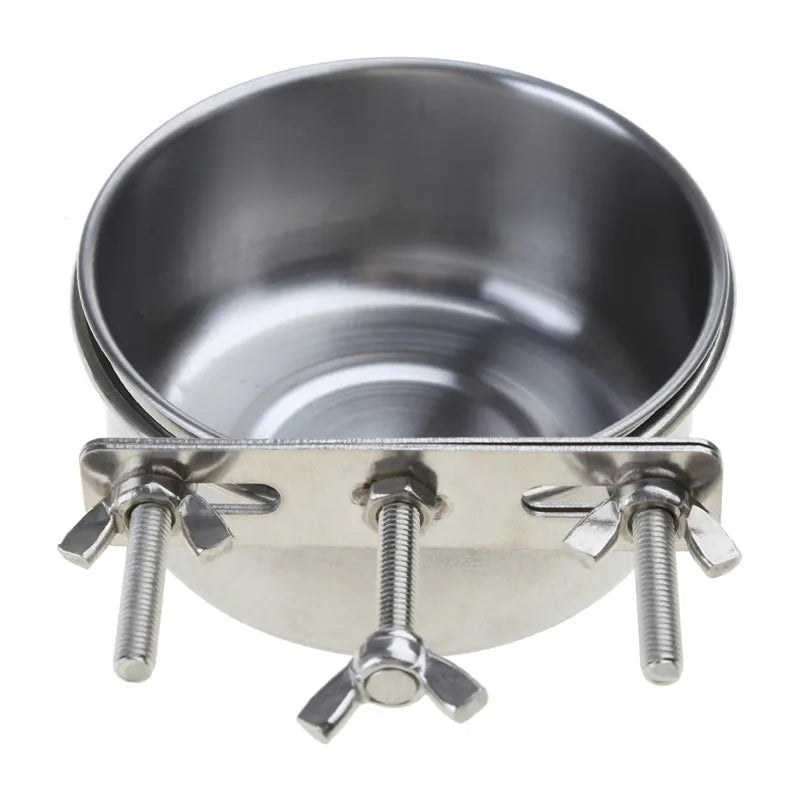 Hanging Stainless Steel Dog and Cat Food Water Bowls