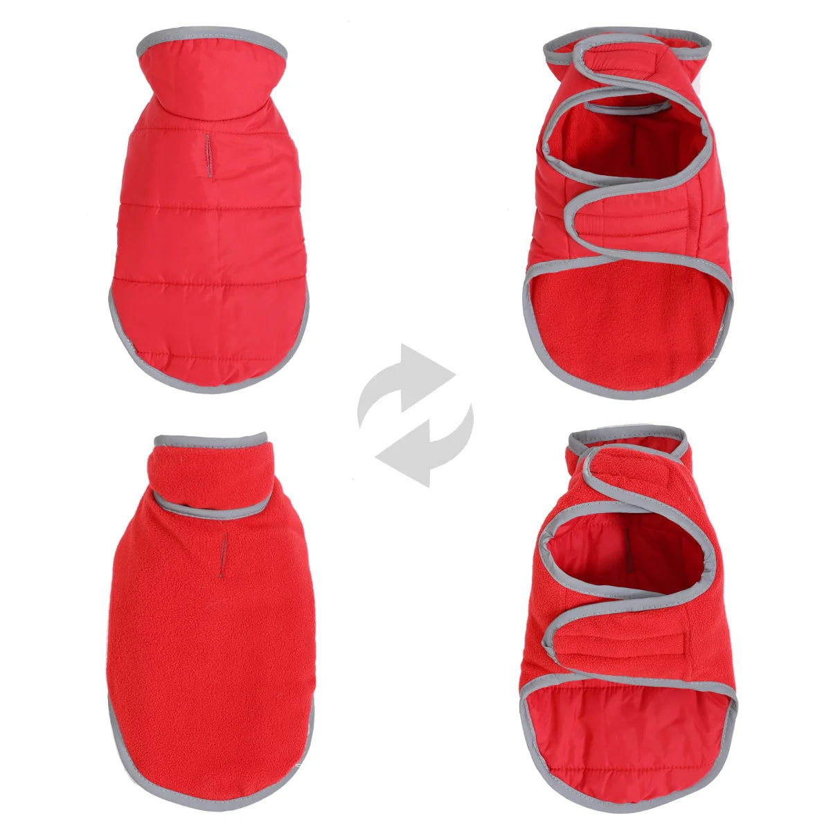 Reversible Waterproof Cat Jacket with Leash Hole for Winter
