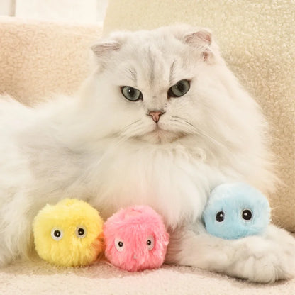 Electric Catnip Squeak Toy Ball for Interactive Play