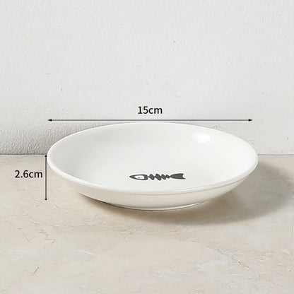 Whisker-Friendly Ceramic Cat Bowl with Stand for Food & Water