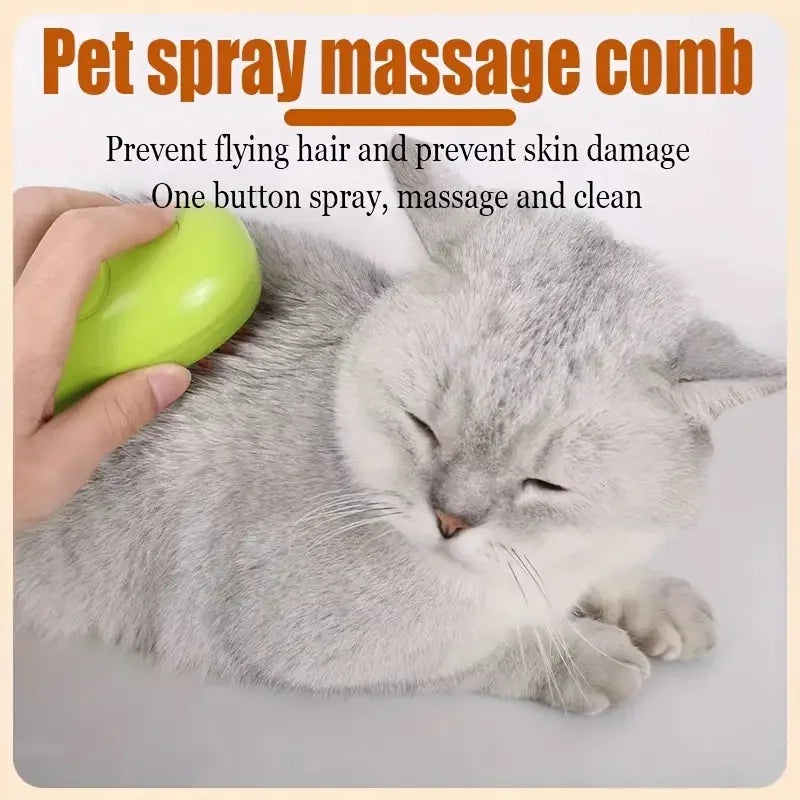 3-in-1 Electric Pet Grooming Brush with Spray for Dogs and Cats