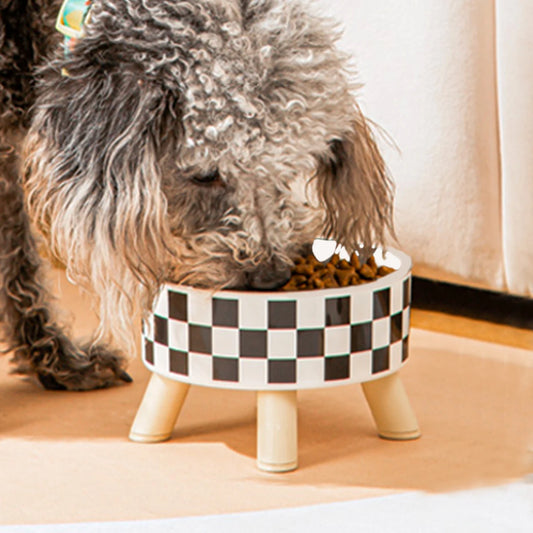 Polka Dot Non-Slip Plastic Pet Bowl for Cats and Dogs